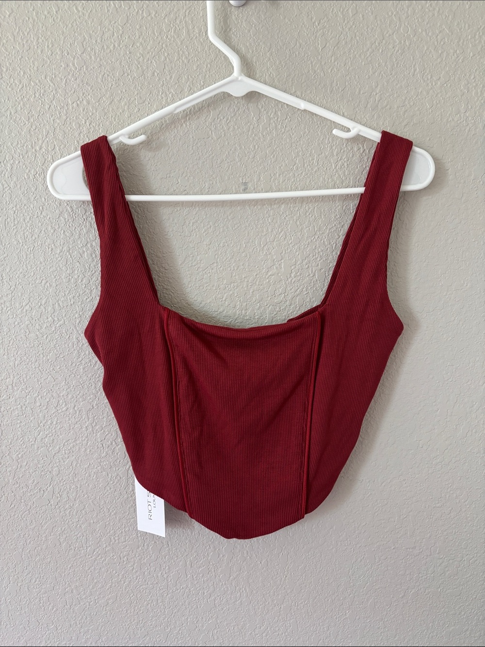 RIOT SWIM Burgundy Red Tie Back Tank Top size Medium NWT